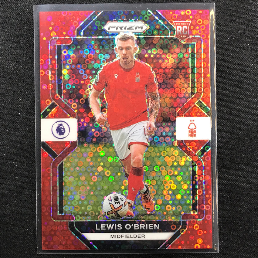 2022-23 Prizm Epl Lewis Obrien Breakaway Rookie Red Disco 8/49