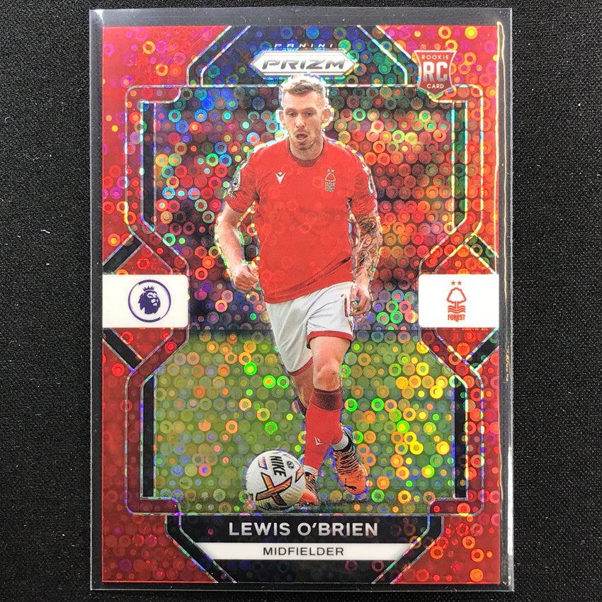 2022-23 Prizm Epl Lewis Obrien Breakaway Rookie Red Disco 24/49