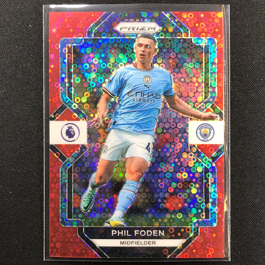 2022-23 Prizm Epl Phil Foden Breakaway Red Disco 36/49