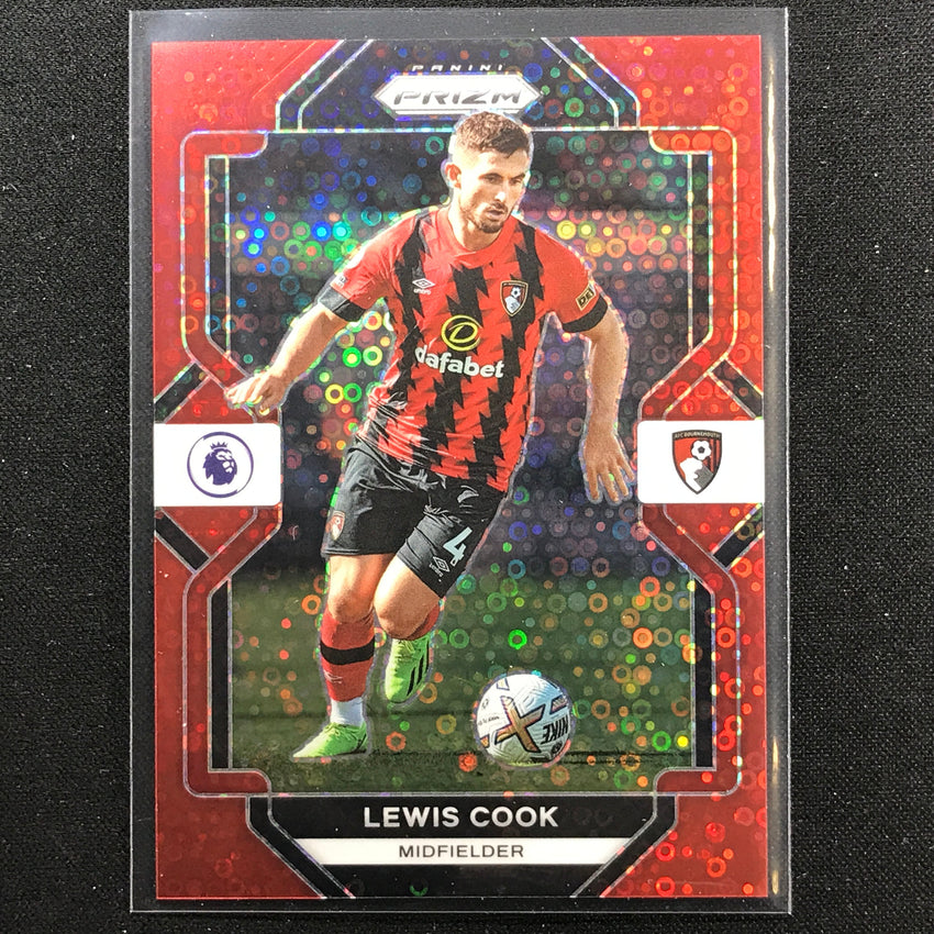 2022-23 Prizm Epl Lewis Cook Breakaway Red Disco 27/49