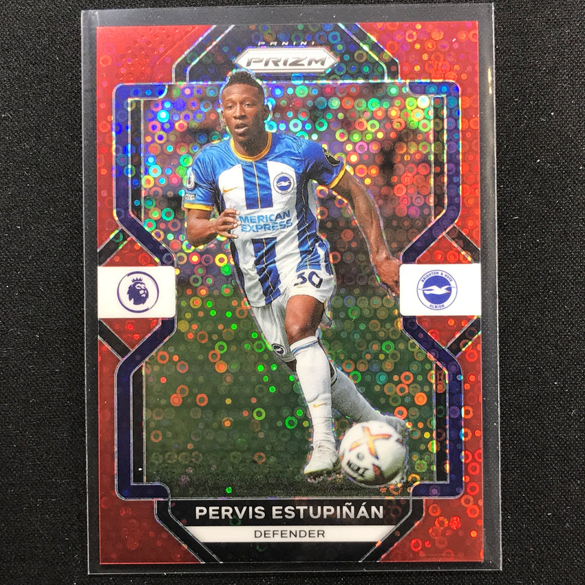 2022-23 Prizm Epl Pervis Estupinan Breakaway Red Disco 39/49