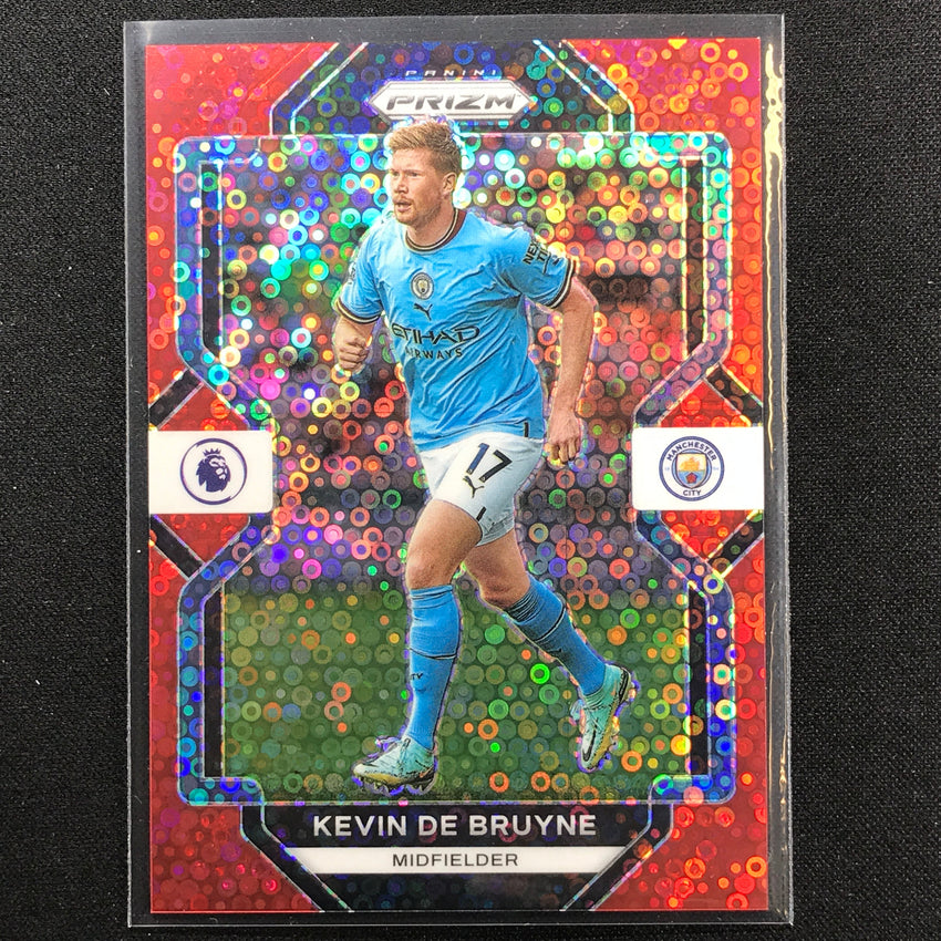 2022-23 Prizm Epl Kevin De Bruyne Breakaway Red Disco 35/49