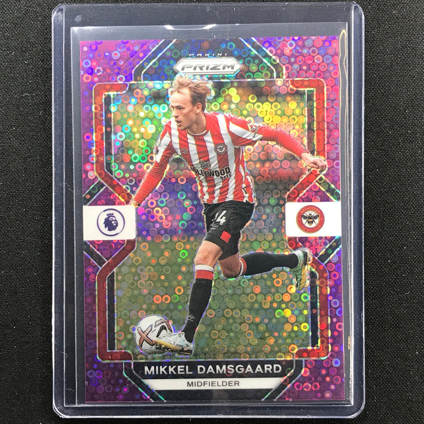 2022-23 Prizm Epl Mikkel Damsgaard Breakaway Purple Disco 23/25