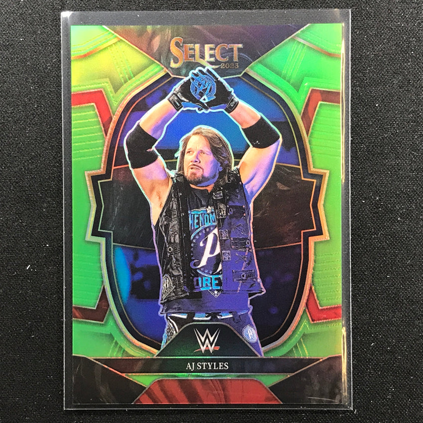 2023 Select Wwe Aj Styles Concourse Neon Green 6/75 No 16