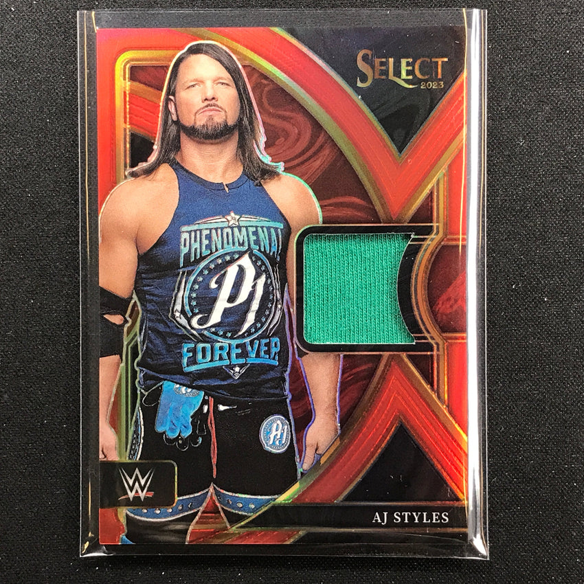 2023 Select Wwe Aj Styles Selective Swatches Relic Red 3/99