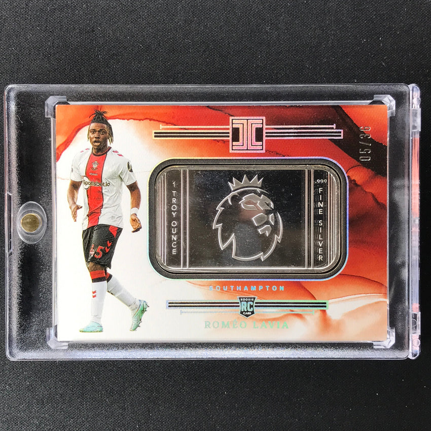 2022-23 Impeccable Epl Romeo Lavia Rookie Troy Ounce Silver Metal Logo 5/36