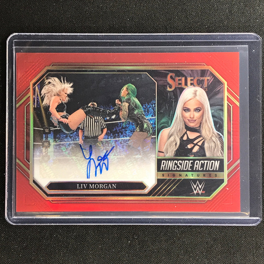 2023 Select Wwe Liv Morgan Ringside Action Signatures Auto Red 53/60