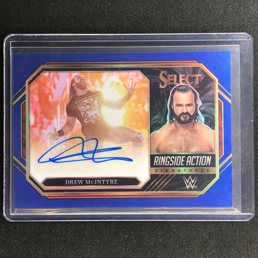 2023 Select Wwe Drew Mcintyre Ringside Action Signatures Auto Blue 7/49