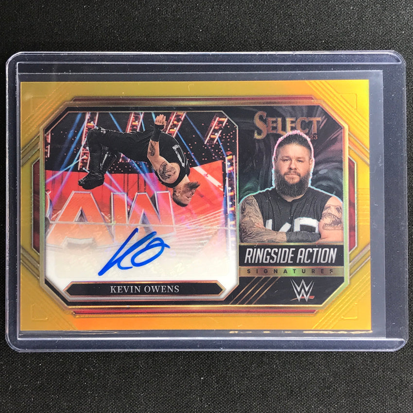 2023 Select Wwe Kevin Owens Ringside Action Signatures Auto Gold Prizm 1/10