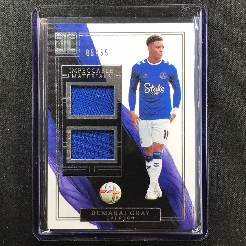 2022-23 Impeccable Epl Demarai Gray Dual Materials Jersey Relic Silver 8/65