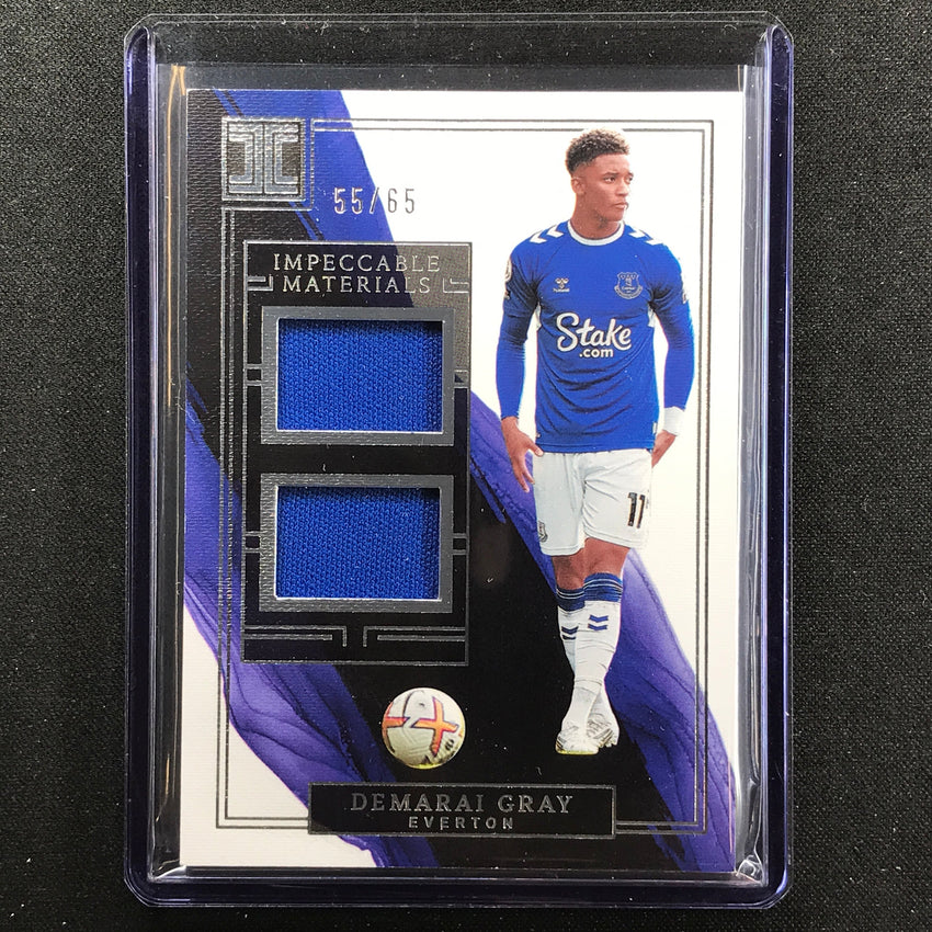 2022-23 Impeccable Epl Demarai Gray Dual Materials Jersey Relic Silver 55/65