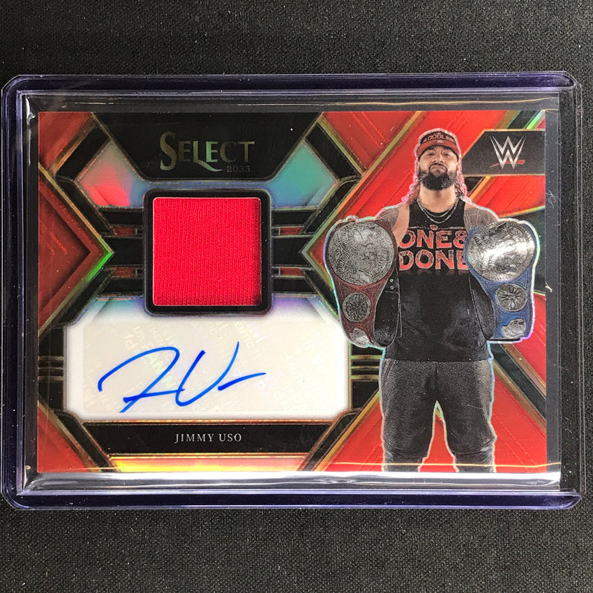 2023 Select Wwe Jimmy Uso Autographed Memorabilia Relic Auto Red 28/49