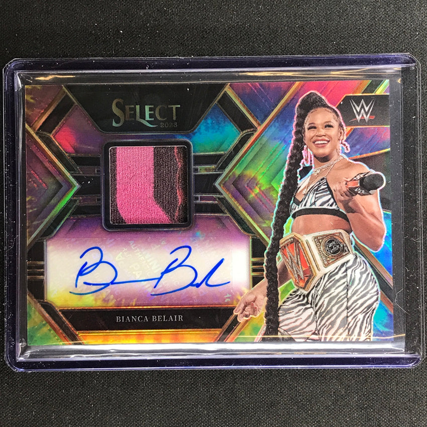 2023 Select Wwe Bianca Belair Autographed Memorabilia Patch Auto Tie-dye 10/25