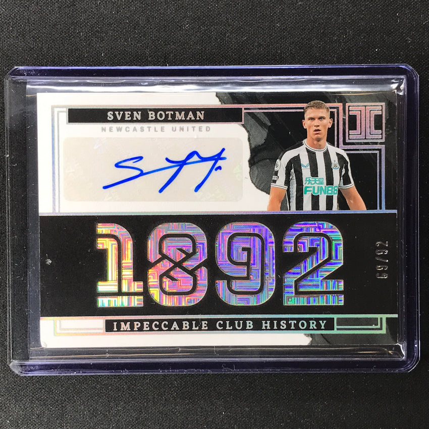 2022-23 Impeccable Epl Sven Botman Club History Auto 1892 Holo Infinite 69/92