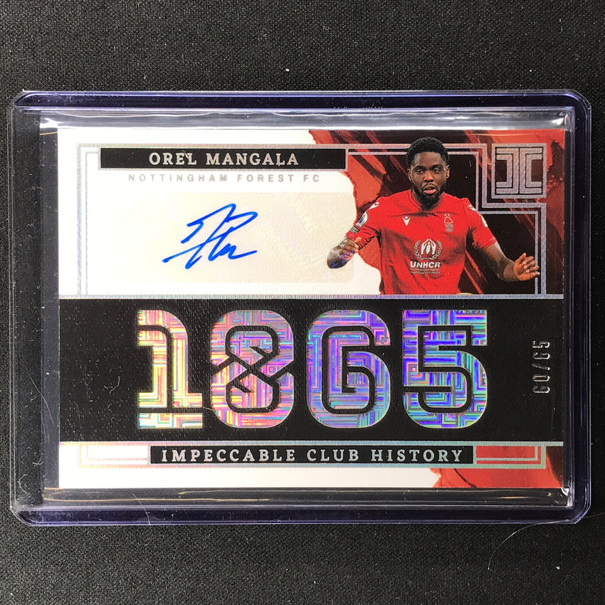 2022-23 Impeccable Epl Orel Mangala Club History Auto 1865 Holo Infinite 60/65