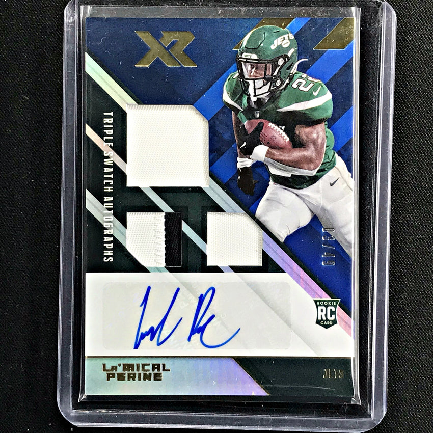 2020 Xr Football LA'MICAL PERINE Triple Swatch Rookie Auto 3/49-Cherry Collectables