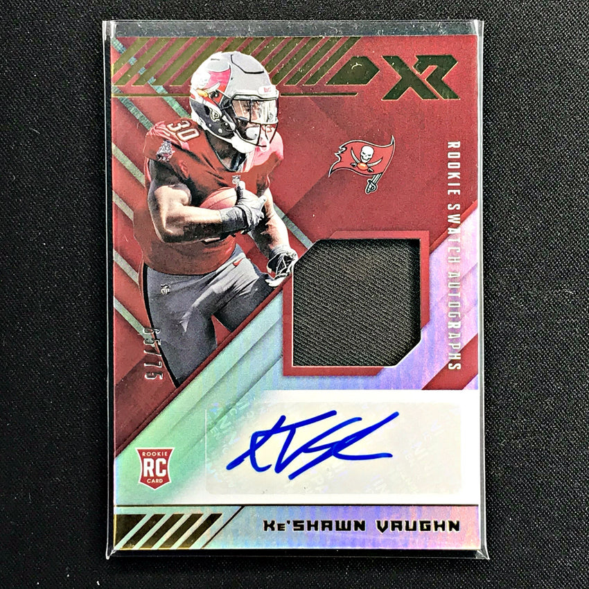2020 Xr Football KESHAWN VAUGHN Rookie Swatch Auto 65/75-Cherry Collectables
