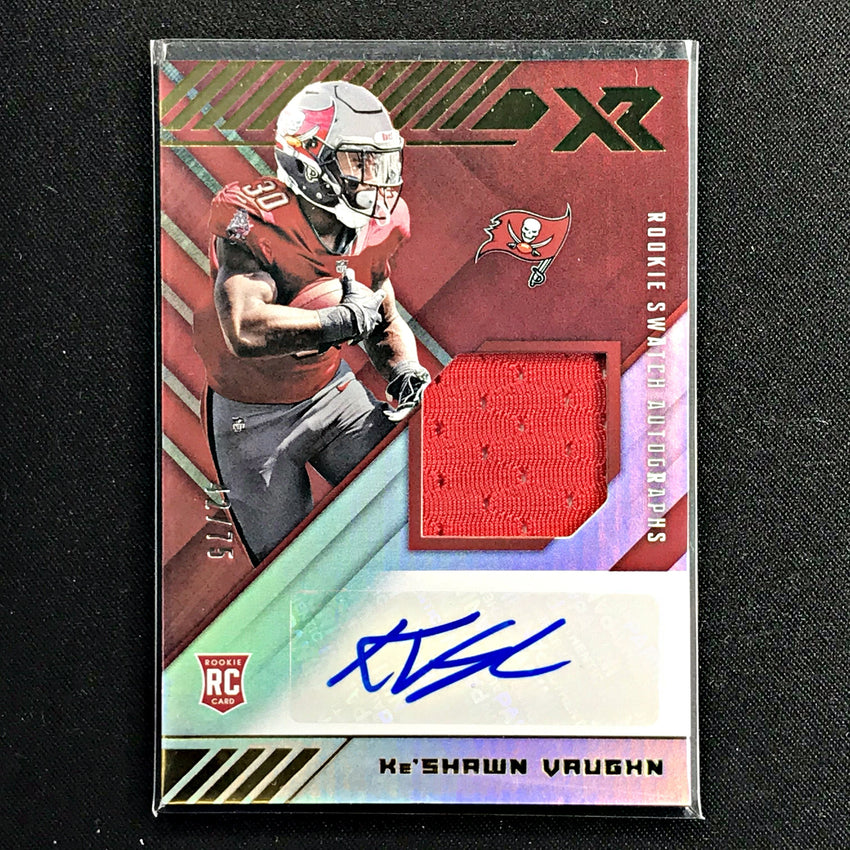 2020 Xr Football KESHAWN VAUGHN Rookie Swatch Auto 42/75-Cherry Collectables