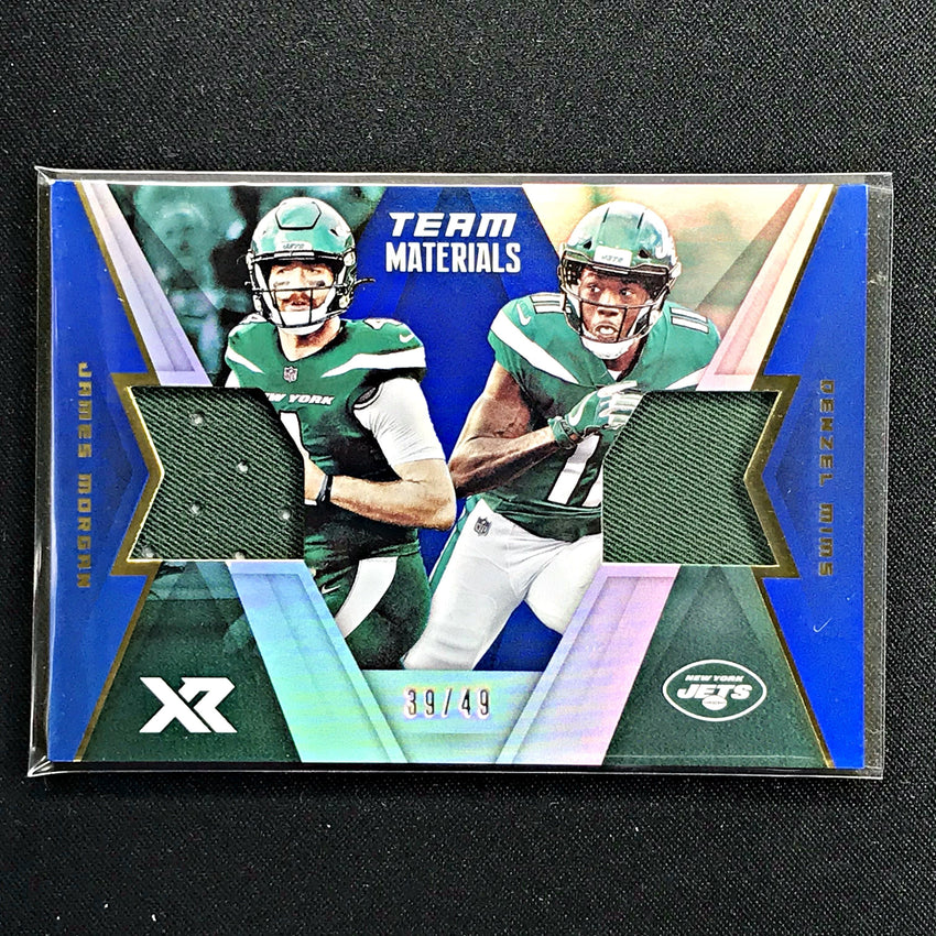 2020 Xr Football JAMES MORGAN DENZEL MIMS Team Materials 39/49-Cherry Collectables