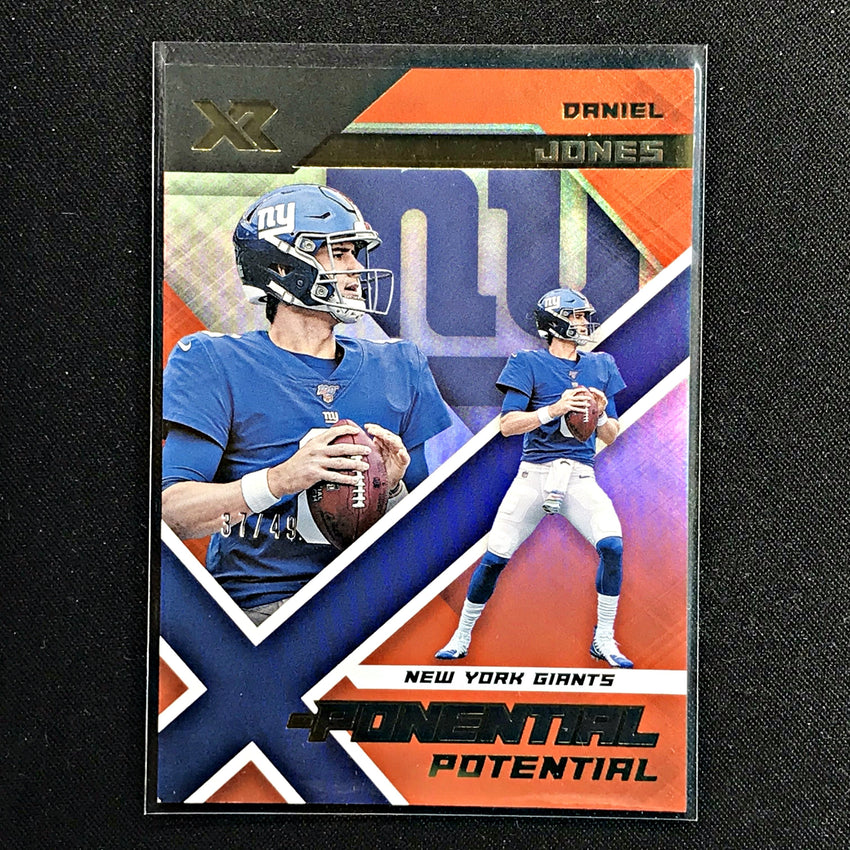 2020 Xr Football DANIEL JONES X-Ponential Potential Orange 37/49-Cherry Collectables