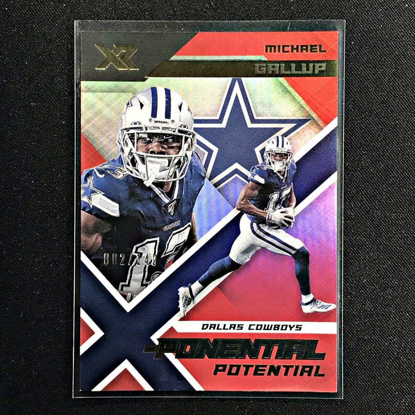 2020 Xr Football MICHAEL GALLUP X-Ponential Potential Red 2/149-Cherry Collectables
