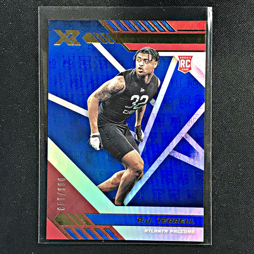 2020 Xr Football AJ TERRELL Rookie Blue 86/199-Cherry Collectables