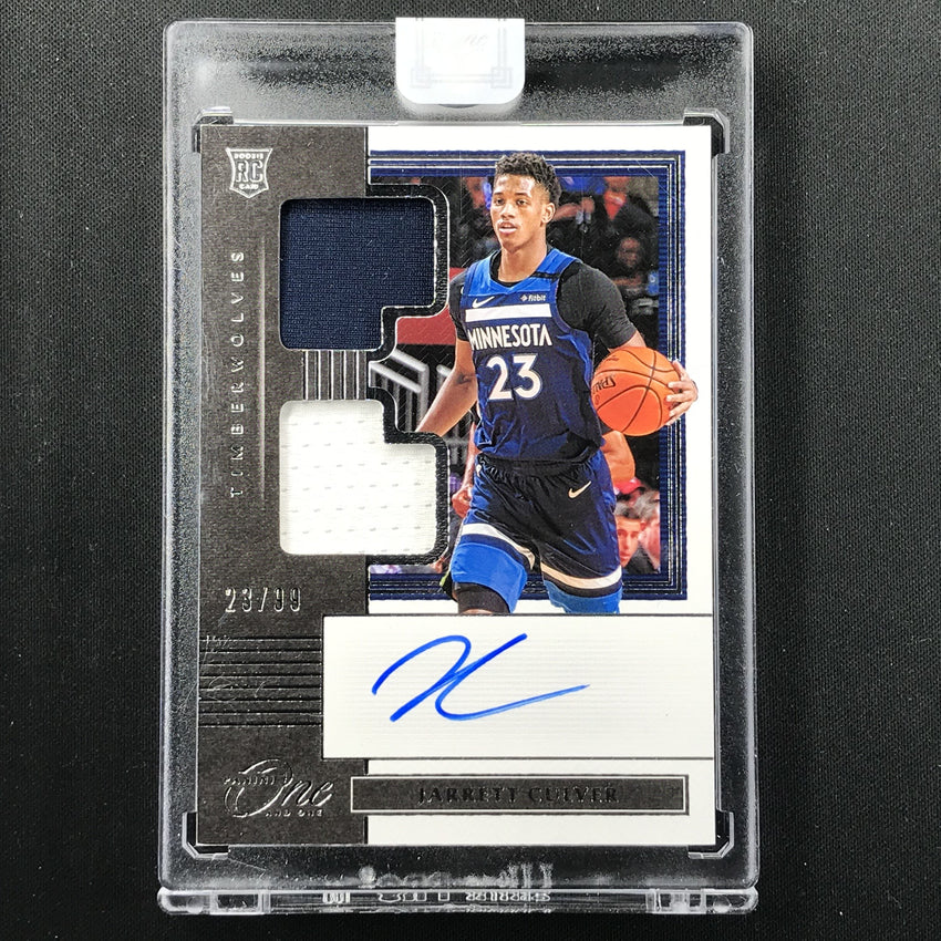2019-20 One And One JARRETT CULVER Rookie Dual Patch Auto 23/99 Jsy 1/1-Cherry Collectables