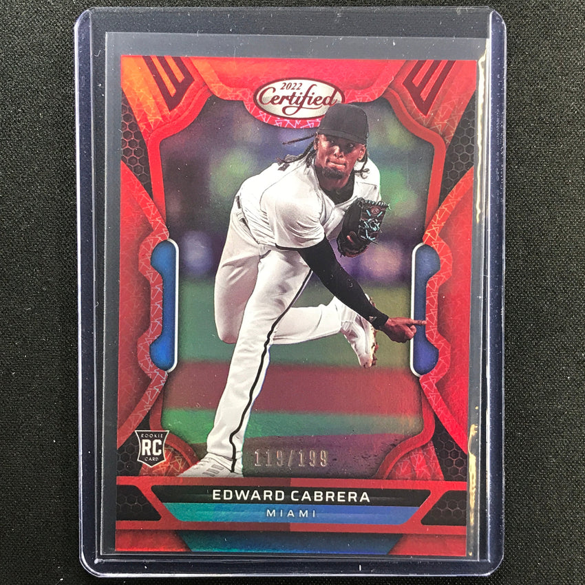 2022 Chronicles Edward Cabrera Certified Rookie Red 119/199