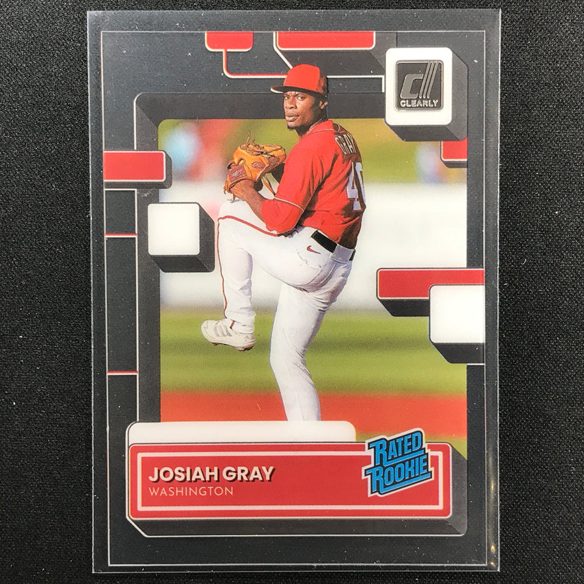 2022 Chronicles Josiah Gray Clearly Donruss Rated Rookie Base No 60