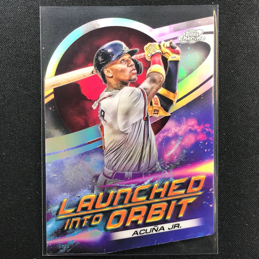2022 Topps Cosmic Chrome Ronald Acuna Jr. Launched Into Orbit Die-cut No 2