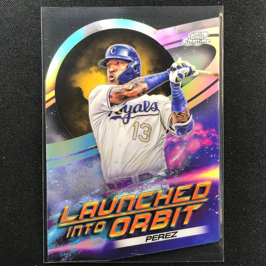 2022 Topps Cosmic Chrome SALVADOR PEREZ Launched Into Orbit Die-Cut #12
