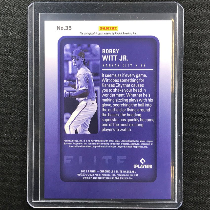 2022 Chronicles Bobby Witt Jr. Elite Rookie Auto No 35