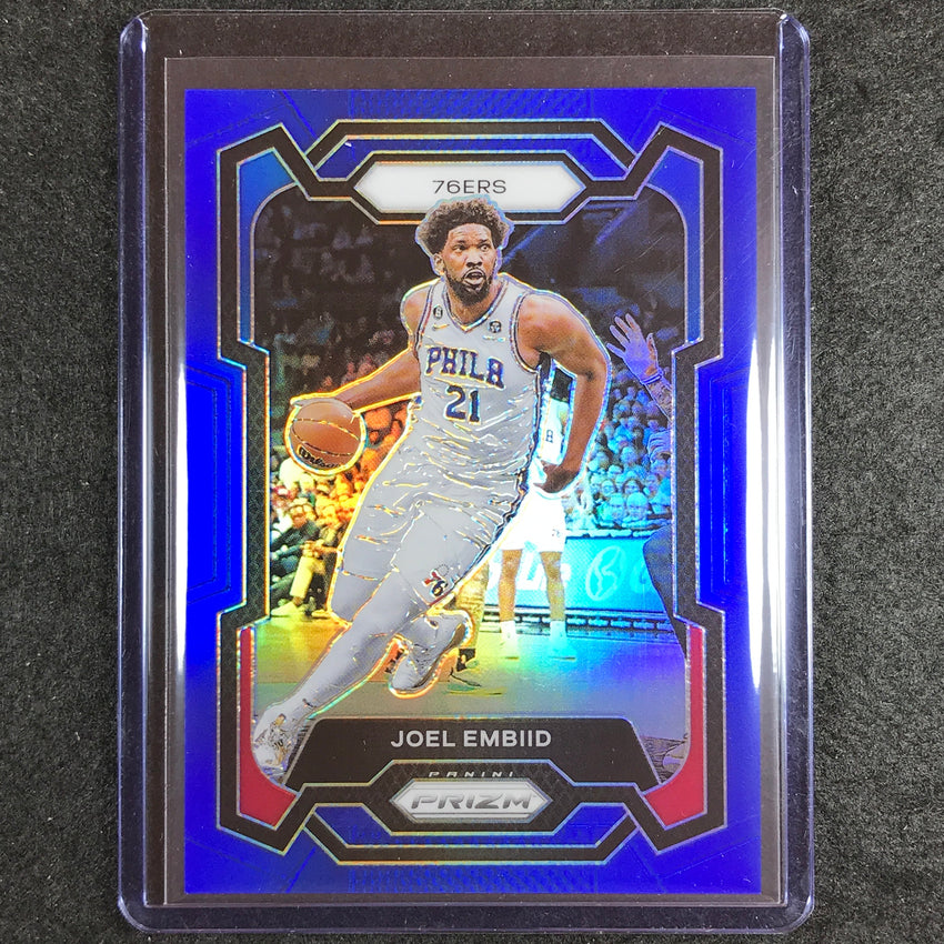 2023-24 Prizm Joel Embiid Base Blue 186/199 No 73