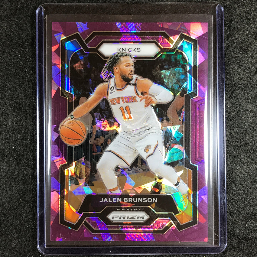 2023-24 Prizm Jalen Brunson Base Purple Ice 93/149 No 9