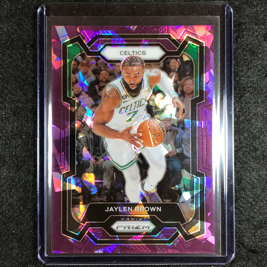 2023-24 Prizm Jaylen Brown Base Purple Ice 34/149 #31