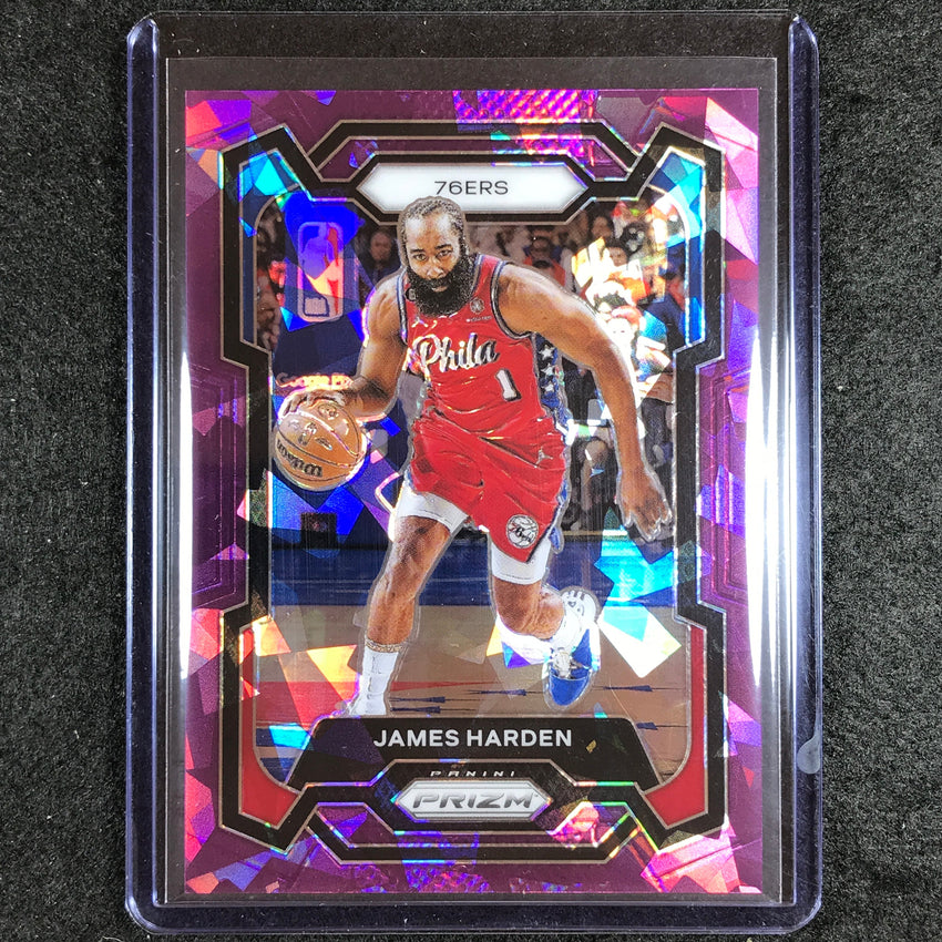 2023-24 Prizm James Harden Base Purple Ice 106/149 #98
