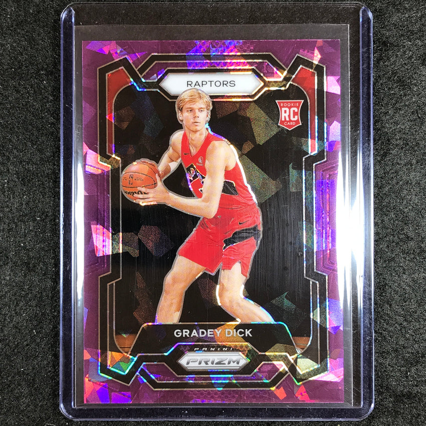 2023-24 Prizm Gradey Dick Rookie Base Purple Ice 100/149 No 134