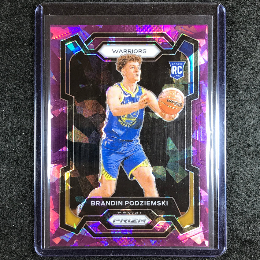 2023-24 Prizm Brandin Podziemski Rookie Base Purple Ice 116/149 #147