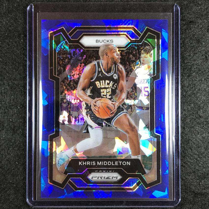 2023-24 Prizm Khris Middleton Base Blue Ice 17/125 #60