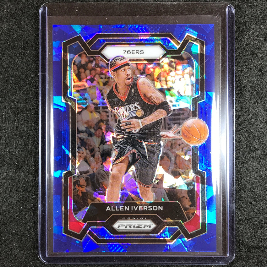 2023-24 Prizm Allen Iverson Base Blue Ice 44/125 No 184