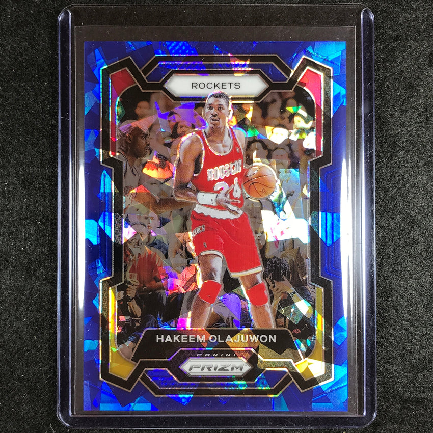 2023-24 Prizm Hakeem Olajuwon Base Blue Ice 28/125 No 191