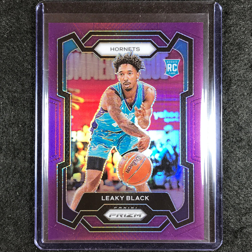 2023-24 Prizm Leaky Black Rookie Base Purple 98/99 No 284