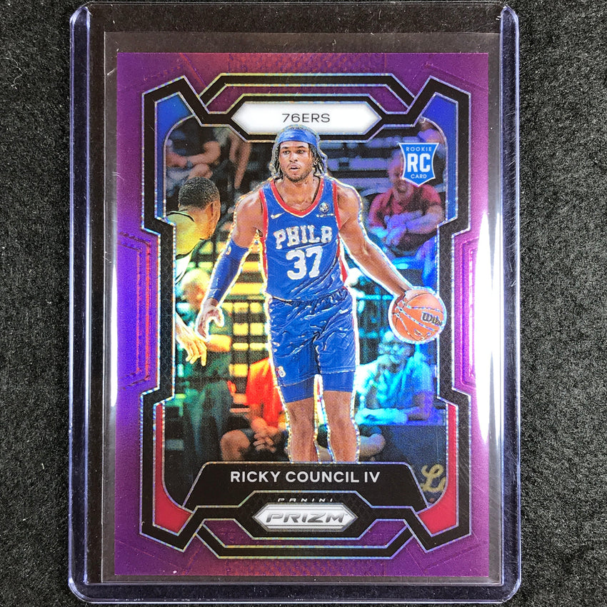 2023-24 Prizm Ricky Council Iv Rookie Base Purple 14/99 No 294