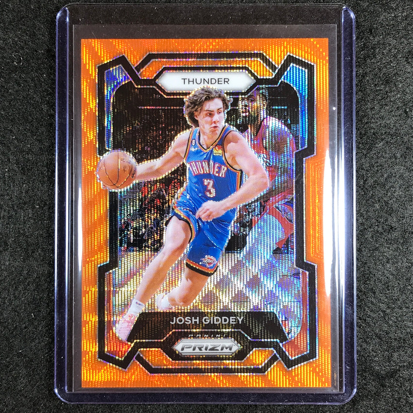 2023-24 Prizm Josh Giddey Base Orange Wave 38/60 No 50