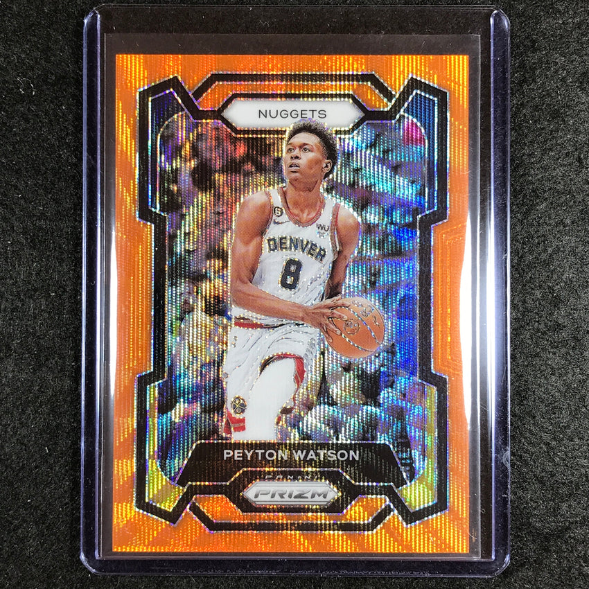 2023-24 Prizm Peyton Watson Base Orange Wave 49/60 No 247
