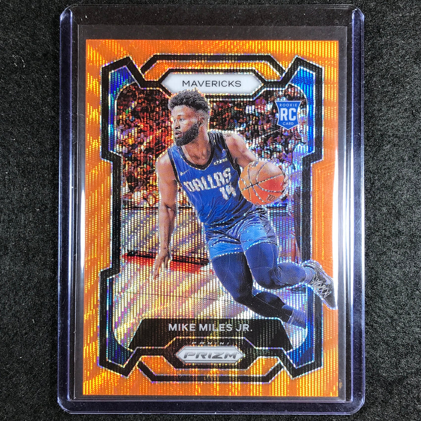 2023-24 Prizm Mike Miles Jr. Rookie Base Orange Wave 53/60 #295