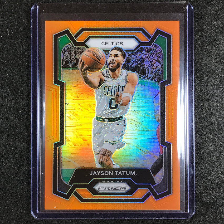 2023-24 Prizm Jayson Tatum Base Orange 37/49 No 2