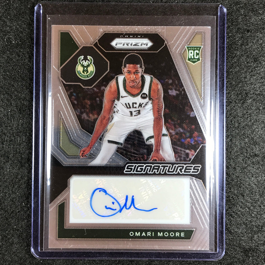 2023-24 Prizm Omairi Moore Rookie Signatures Auto Base #Moo
