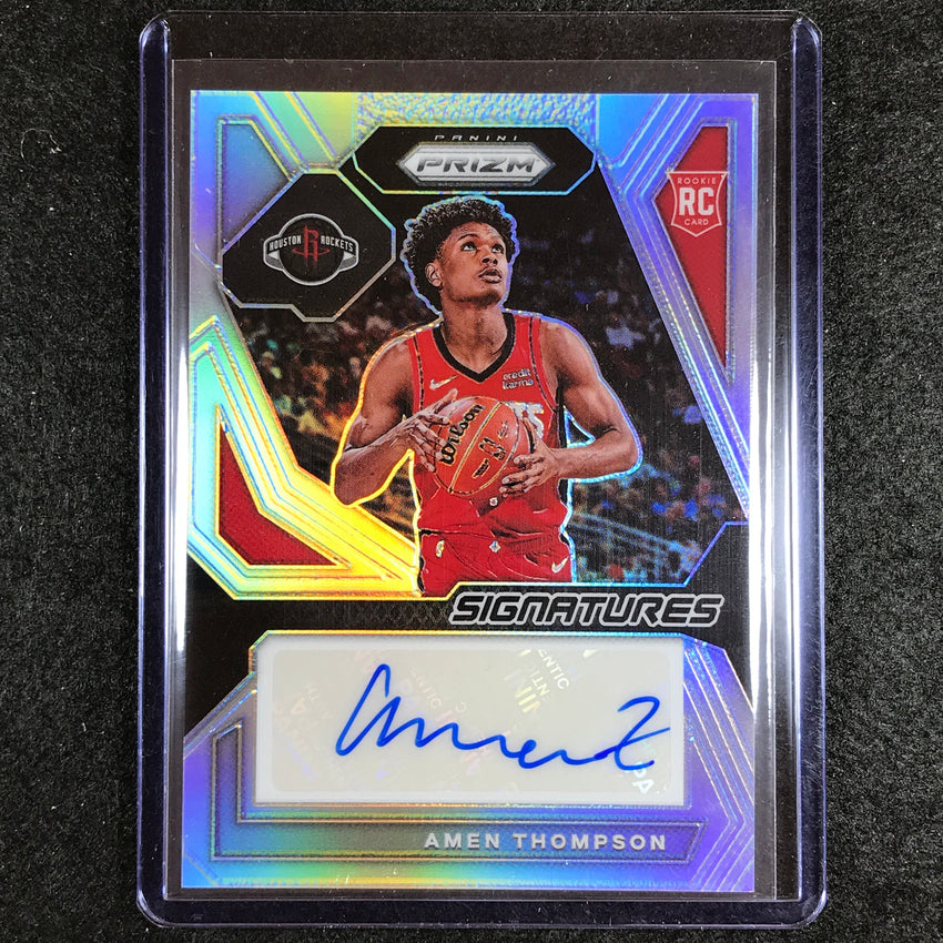 2023-24 Prizm Amen Thompson Rookie Signatures Auto Silver #Amn