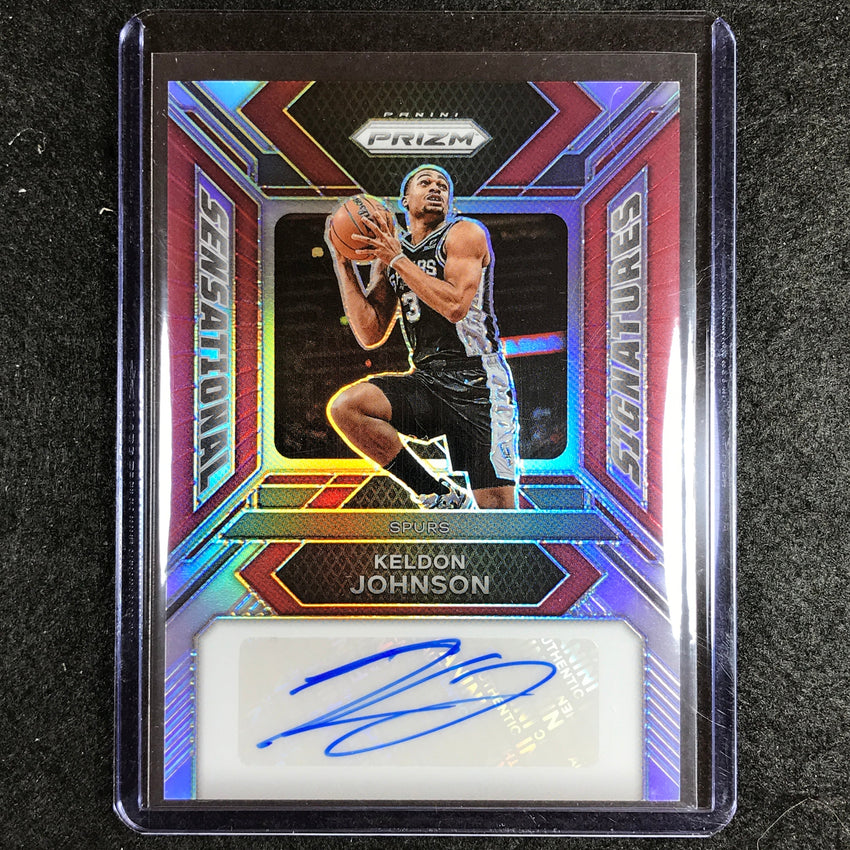 2023-24 Prizm Nba Keldon Johnson Sensational Signatures Auto Red 99/99